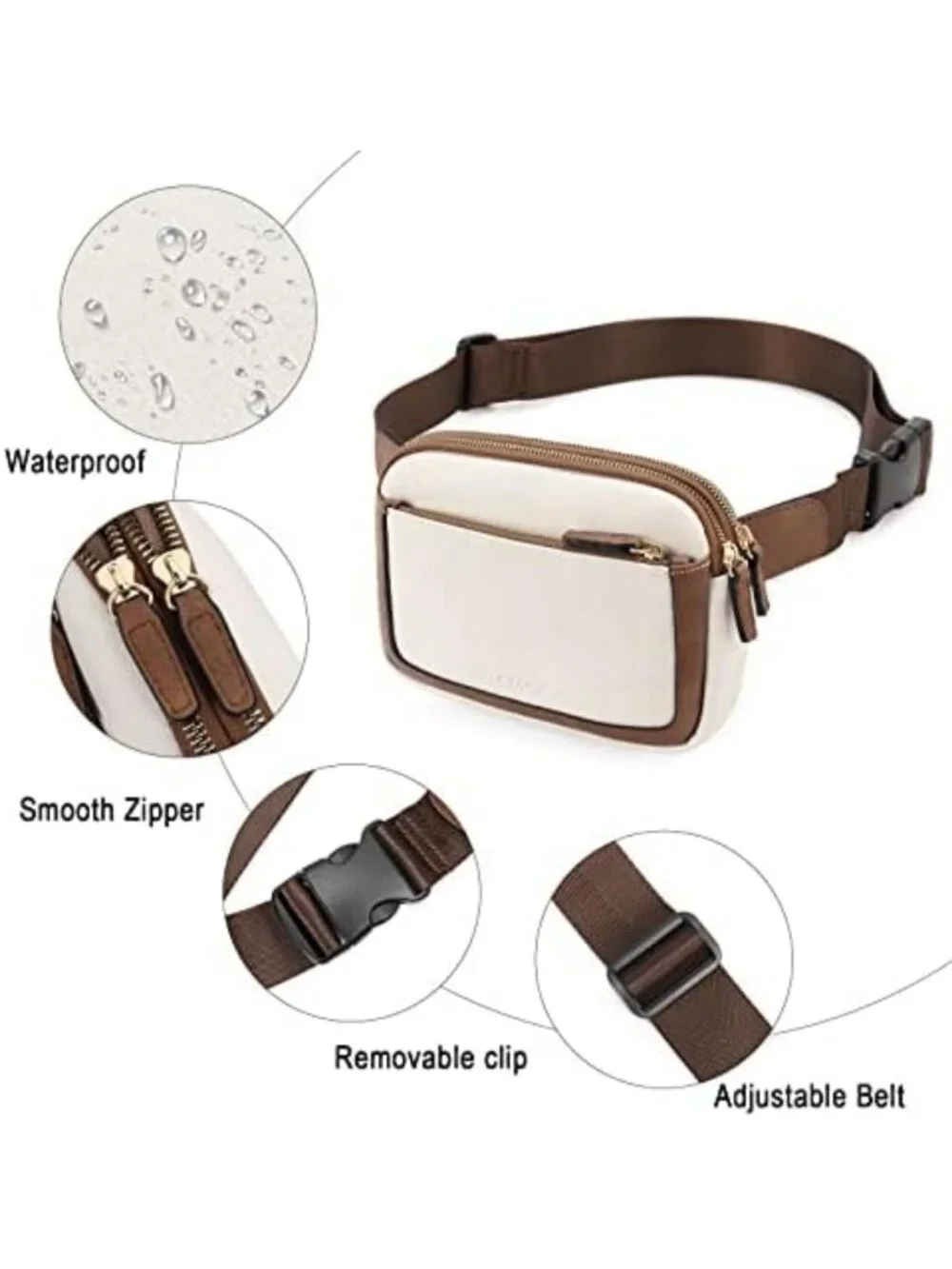 Stylish Vegan Leather Fanny Pack for Women - Adjustable Crossbody Belt Bag, Mini